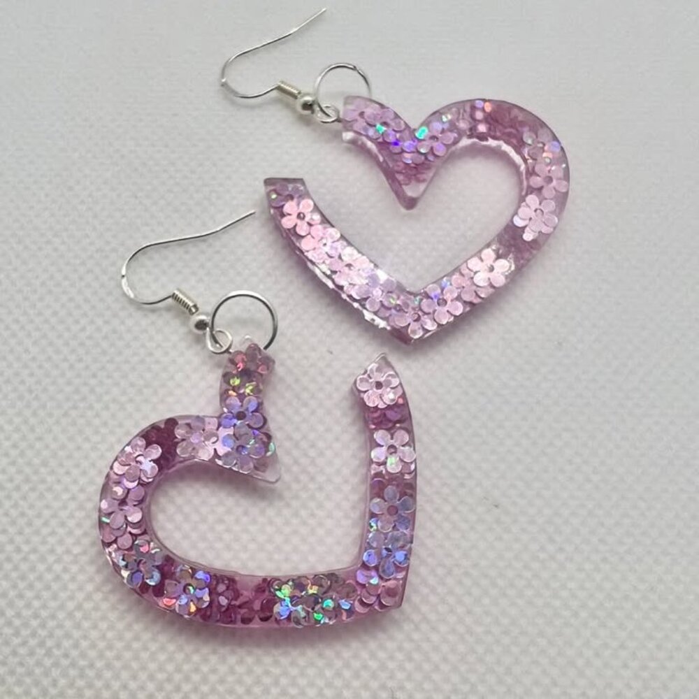 Iridescent Daisy Earrings Hand Crafted